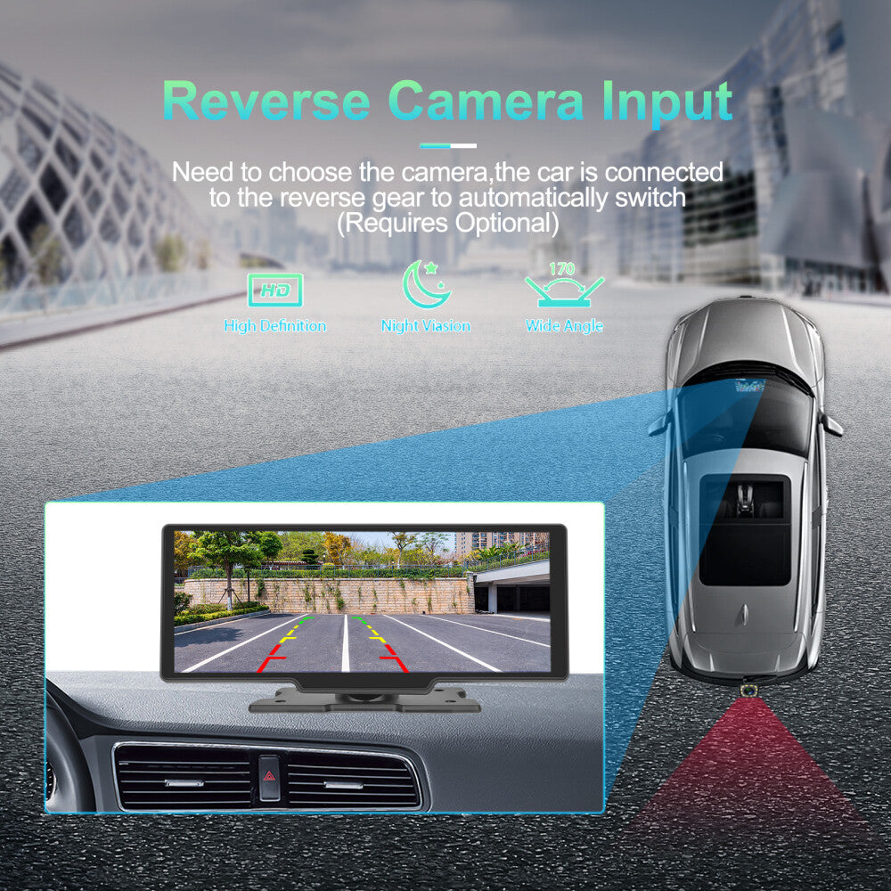 10.26" 2K Car Wireless Apple Carplay Android Auto FM Touch Screen Portable Radio