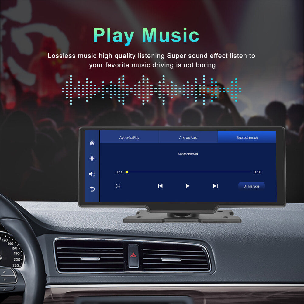 10.26" 2K Car Wireless Apple Carplay Android Auto FM Touch Screen Portable Radio